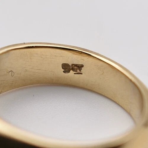 Victorian Style Gentleman's 9ct Yellow Gold Band Ring 0.75ct Diamond-photo-2
