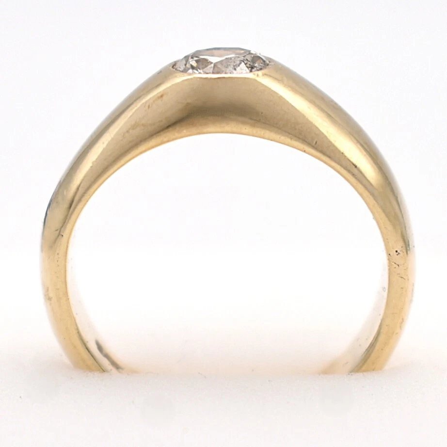 Victorian Style Gentleman's 9ct Yellow Gold Band Ring 0.75ct Diamond-photo-4