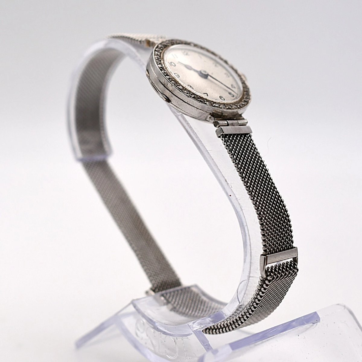 Vintage Movado 18ct White Gold & Diamond Cocktail Watch-photo-3