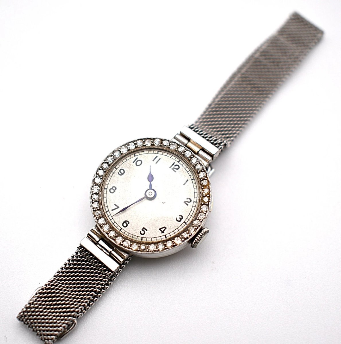 Vintage Movado 18ct White Gold & Diamond Cocktail Watch-photo-2