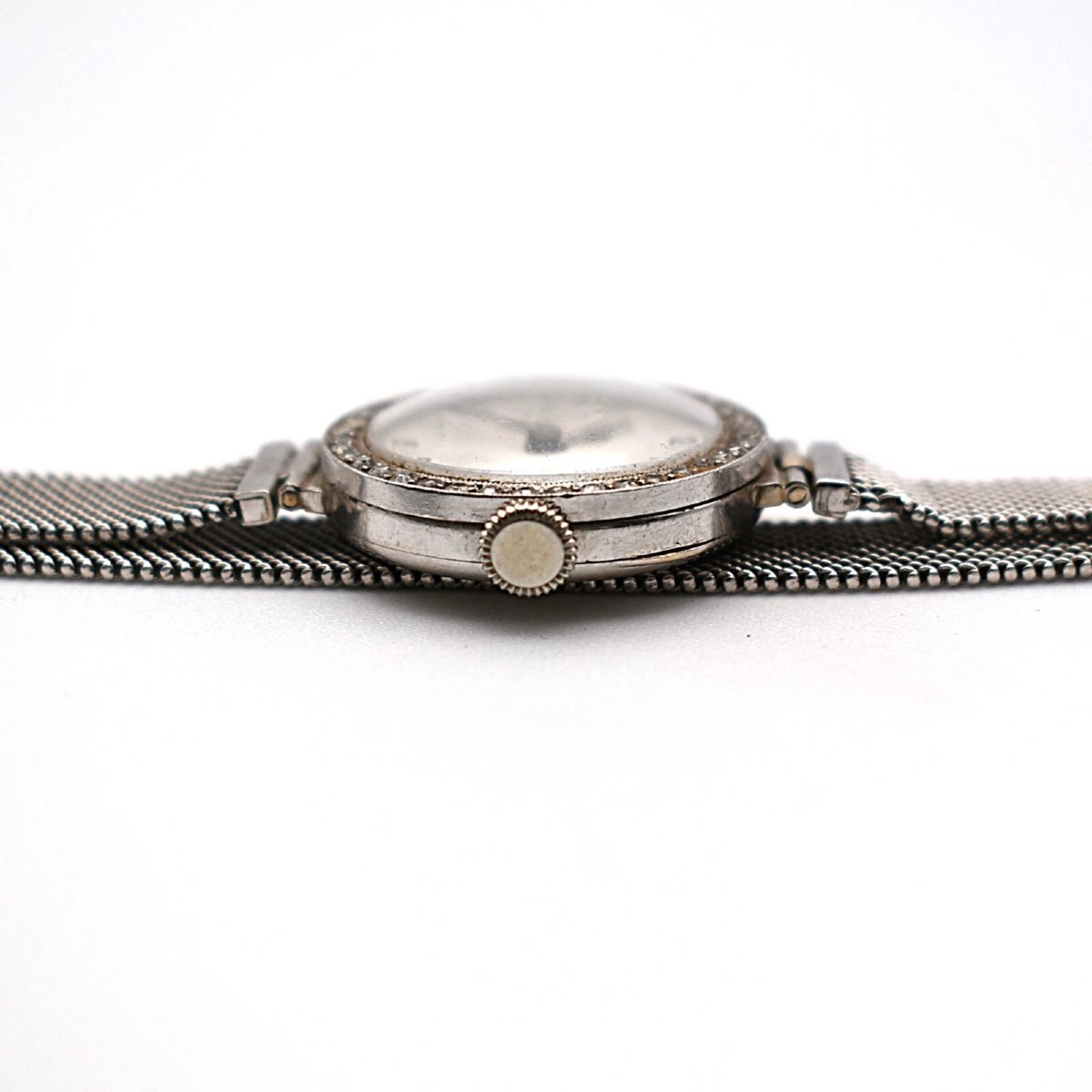 Vintage Movado 18ct White Gold & Diamond Cocktail Watch-photo-4