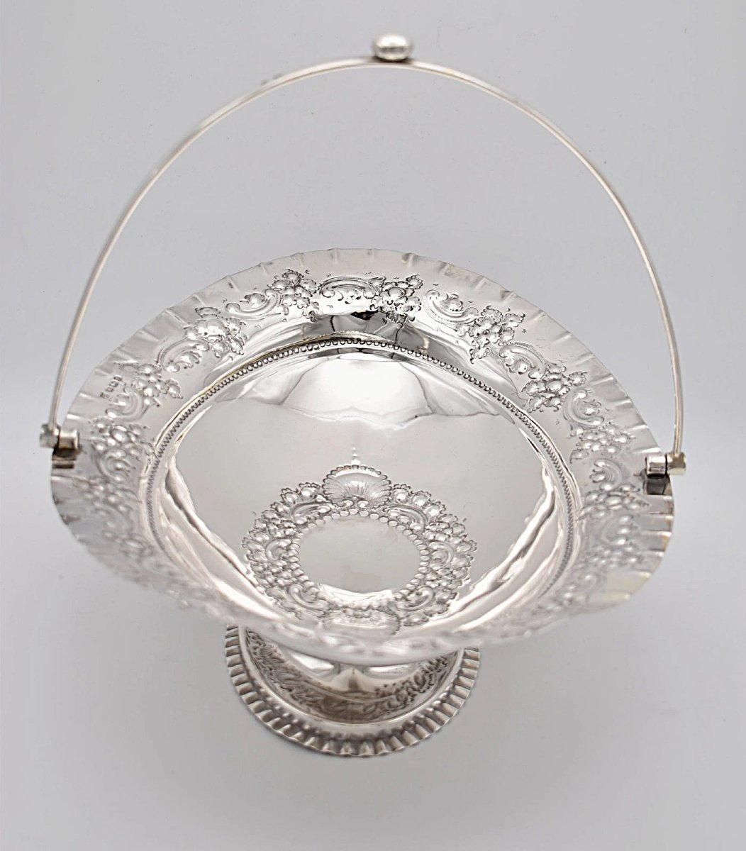 Panier en argent massif avec détails en relief - James Deakin & Sons Sheffield 1897-photo-2