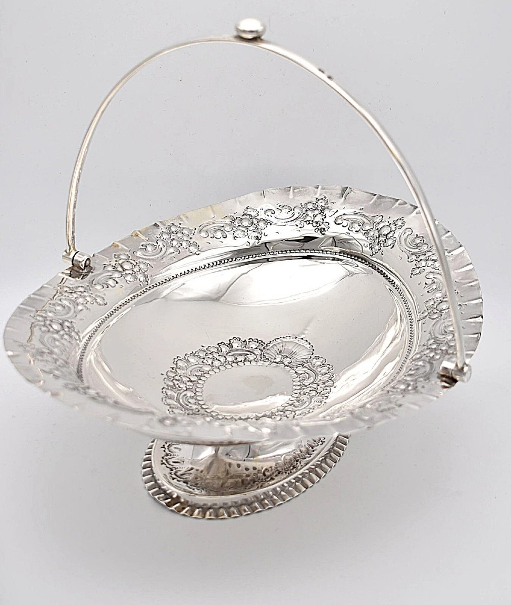 Panier en argent massif avec détails en relief - James Deakin & Sons Sheffield 1897-photo-4