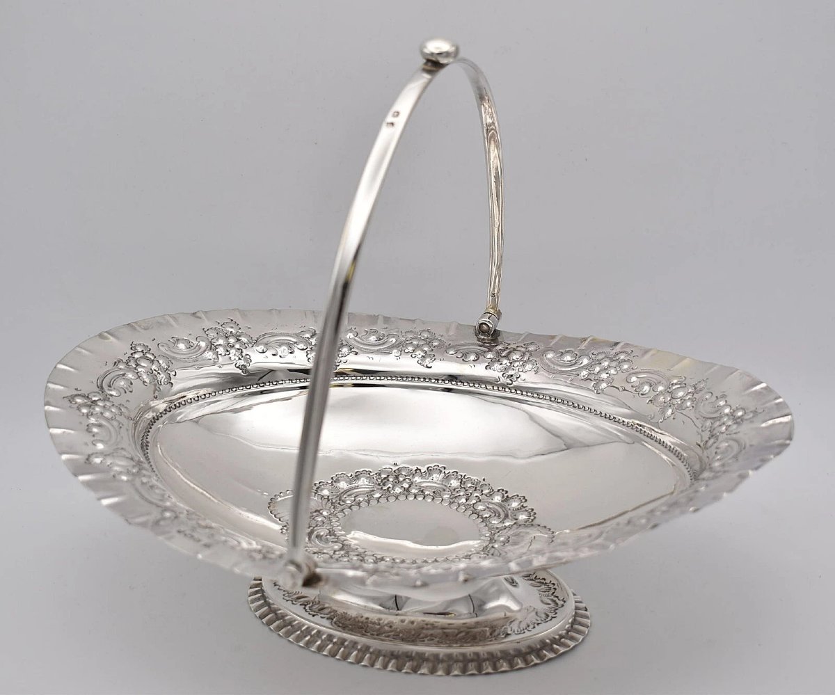 Panier en argent massif avec détails en relief - James Deakin & Sons Sheffield 1897-photo-2