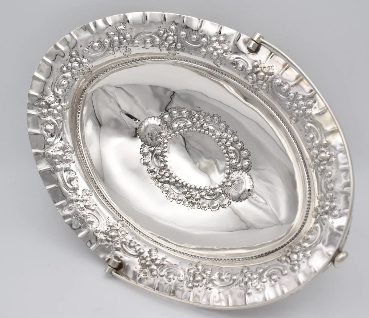 Panier en argent massif avec détails en relief - James Deakin & Sons Sheffield 1897-photo-5