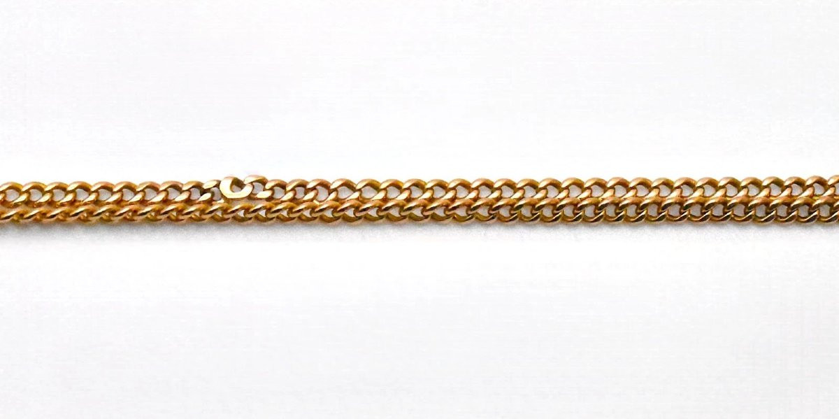 Pendentif et chaîne antiques Carl Bucherer en or 18 carats et topaze jaune, grand modèle, signé-photo-3