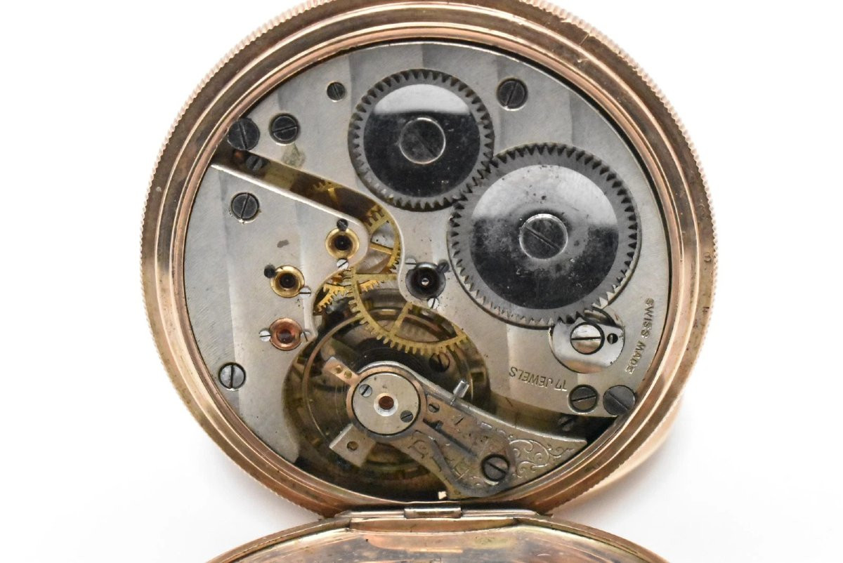 Antique 9ct Gold 'ald' 17 Jewell Swiss Engine Turned Full Hunter Pocket Watch-photo-4