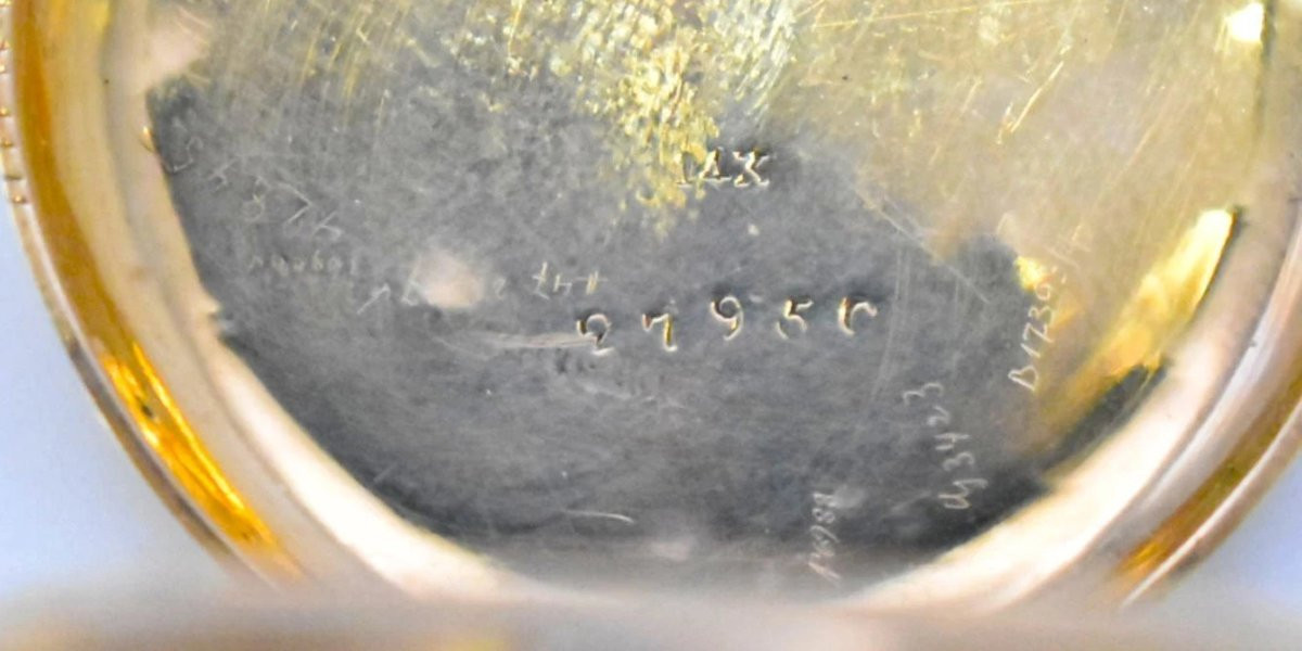 L Roberts Genève 8 Jewell Half Hunter Romain Numeral 14k Gold Pocket Watch-photo-4
