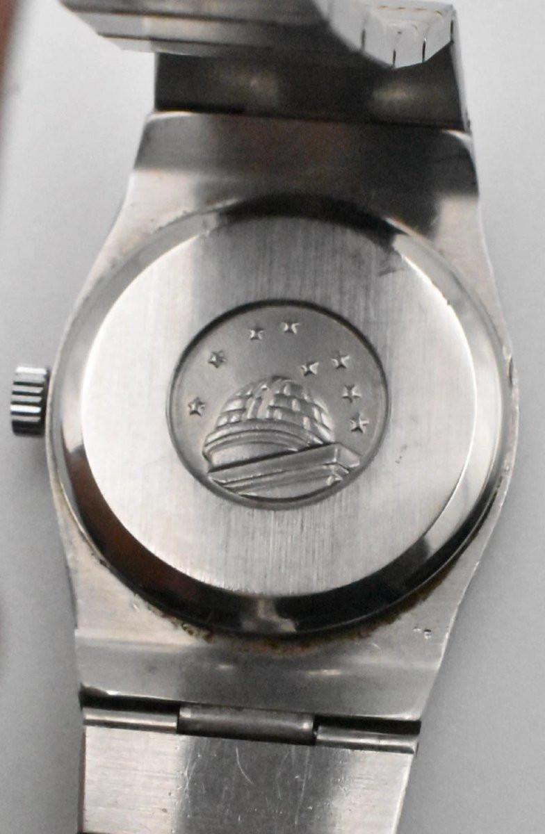 Montre-bracelet vintage Omega Constellation à quartz pour femme, en or 18 carats et acier-photo-4