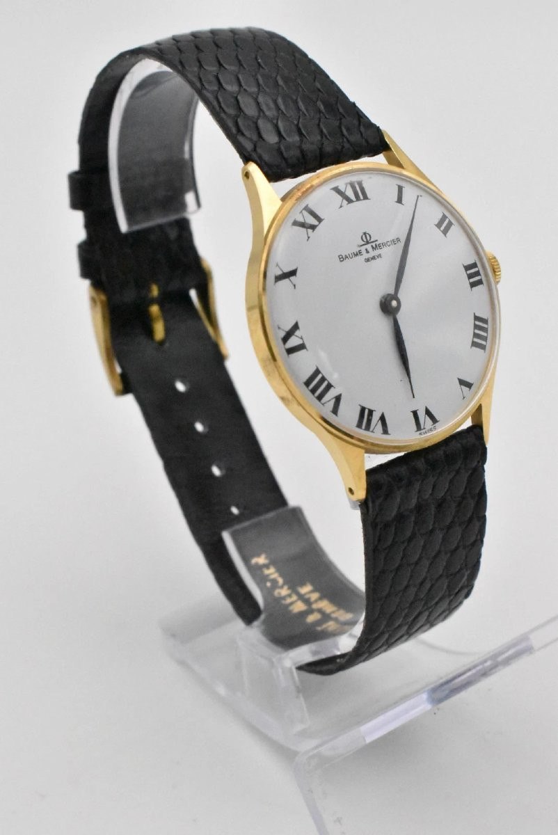 Montre-bracelet suisse Baume & Mercier vintage en or 18 carats, modèle Clasimma, 30 mm, BNOS-photo-3