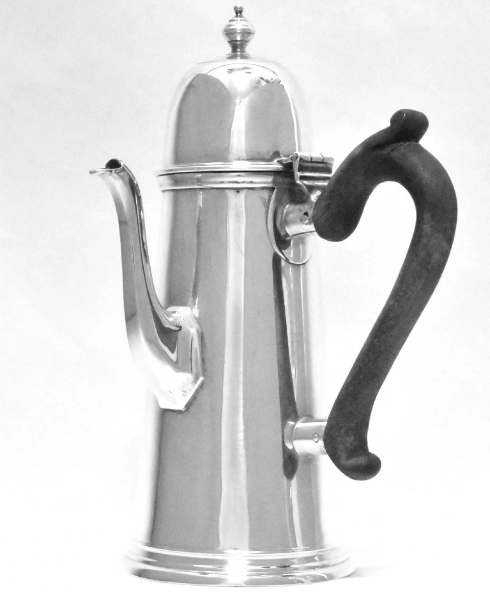 Paire de pots à chocolat en argent sterling de style George I, 1904, Londres, Robert Stewart-photo-2