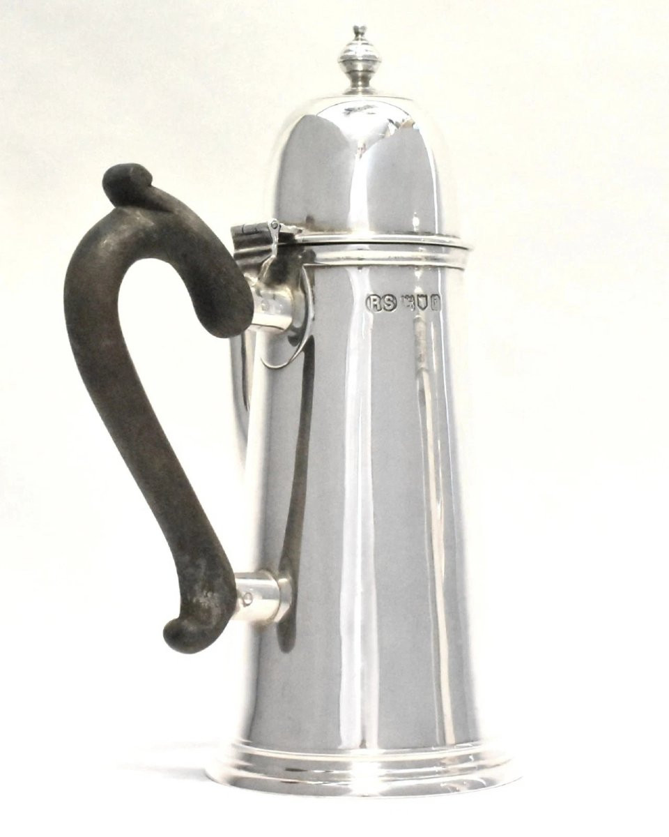 Paire de pots à chocolat en argent sterling de style George I, 1904, Londres, Robert Stewart-photo-3