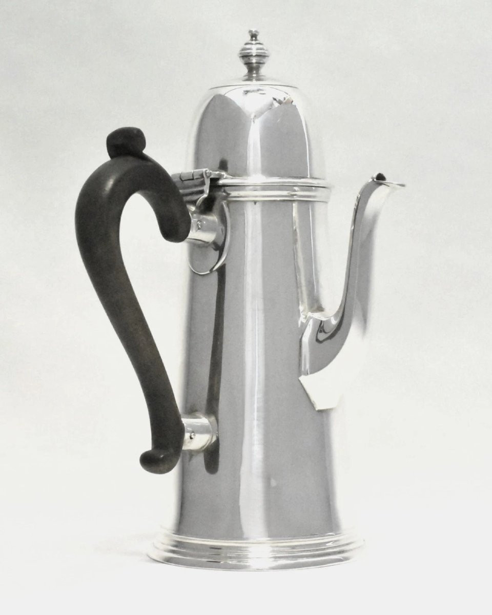 Paire de pots à chocolat en argent sterling de style George I, 1904, Londres, Robert Stewart-photo-3