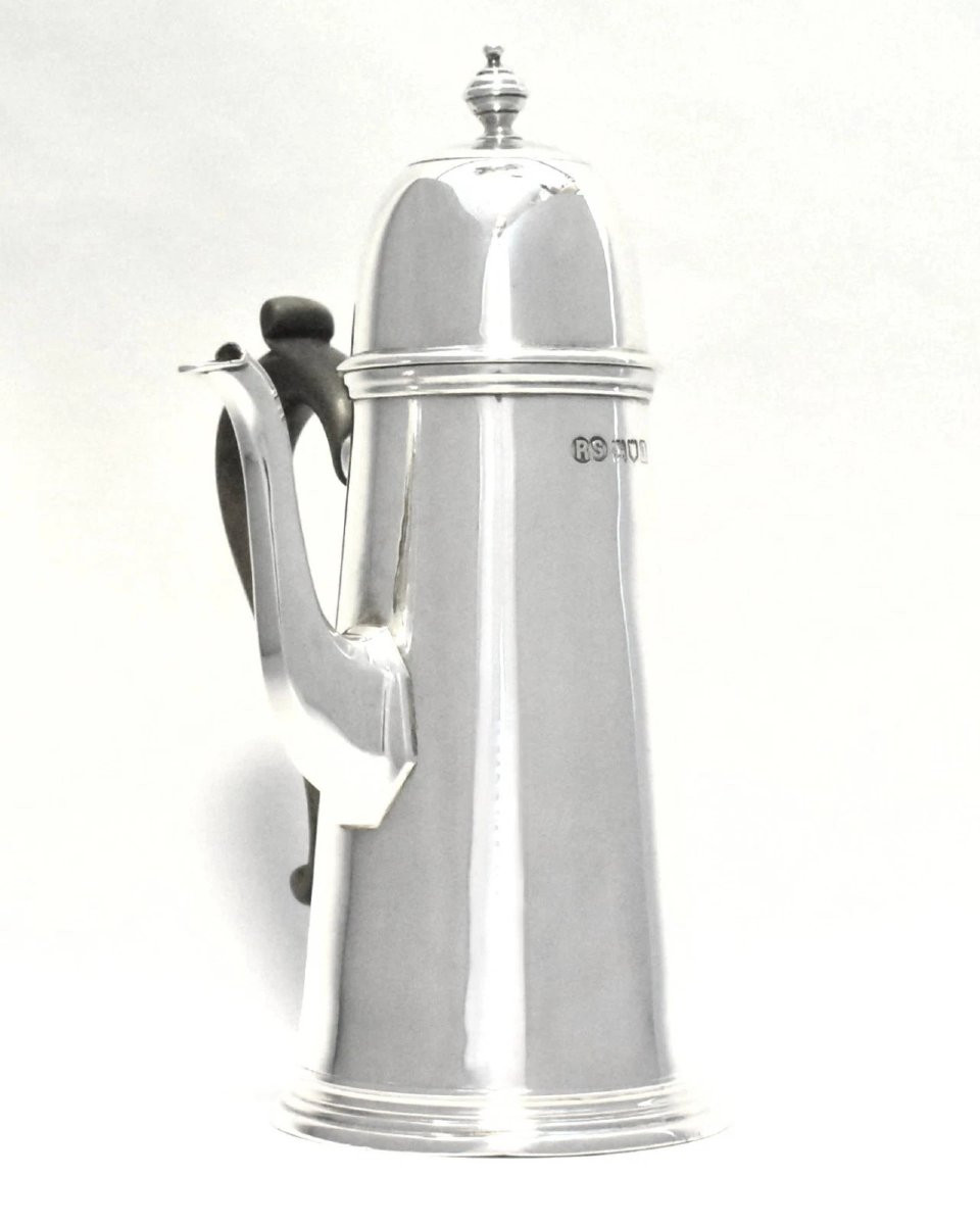 Paire de pots à chocolat en argent sterling de style George I, 1904, Londres, Robert Stewart-photo-4