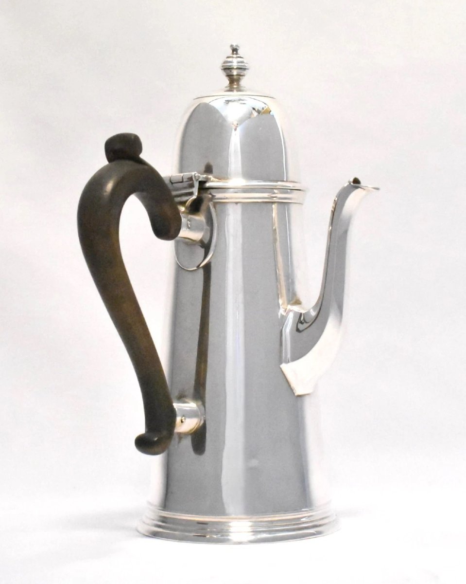 Paire de pots à chocolat en argent sterling de style George I, 1904, Londres, Robert Stewart-photo-7