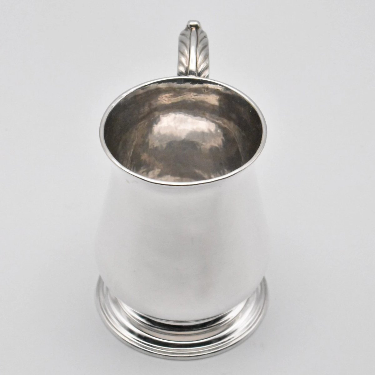 1742 London Georgian Solid Silver Tankard Antique 18thc Mug 238.9g-photo-2