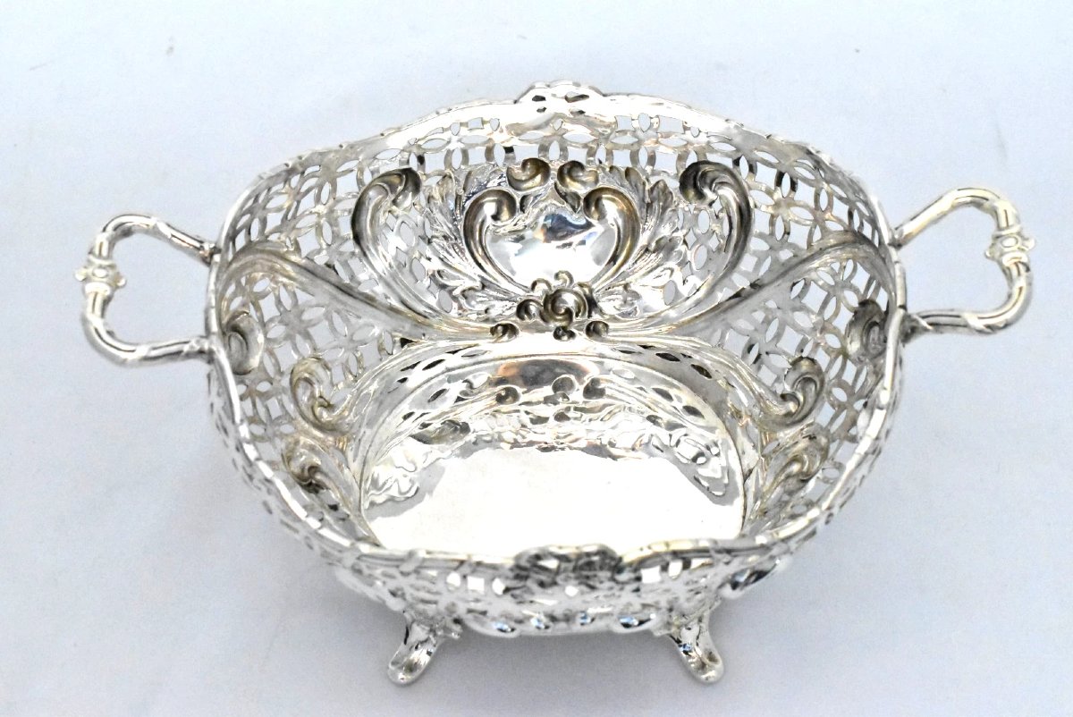 Antique Victorian Solid Silver Pieced Twin Handled Bowl By Henry Matthews 1894-photo-2