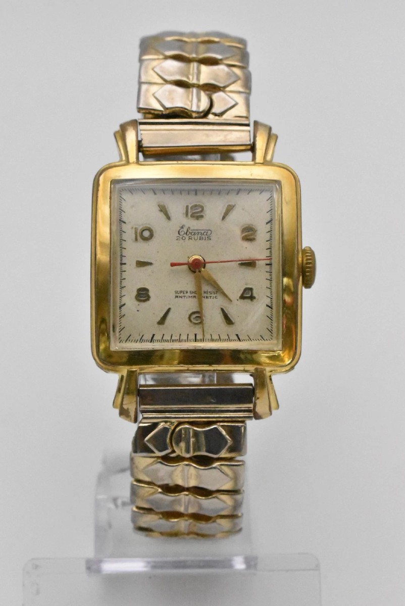 Ebana 20 Rubis Super Shock Resist Art-deco Men's Vintage Wristwatch Serviced