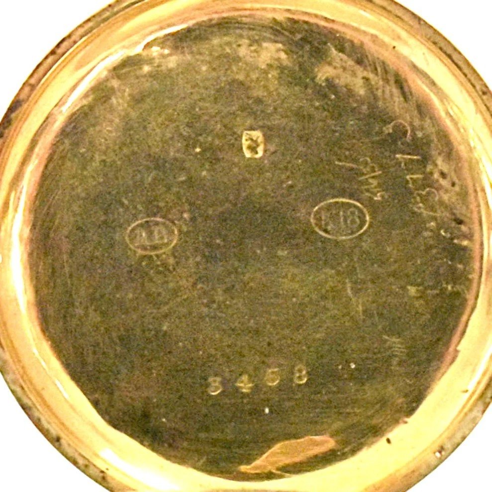 J W Benson 18ct Gold Victorian Fob Watch With Floral Engraving To Face And Back-photo-3
