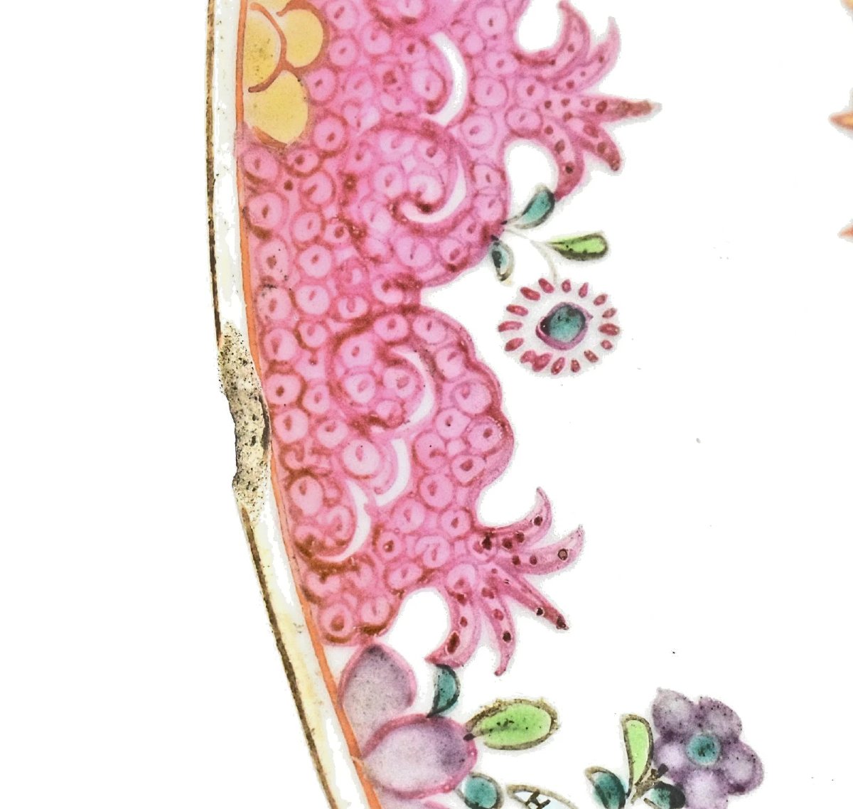 Paire de plats/plats en porcelaine chinoise antique Famille Rose du XVIIIe siècle-photo-2