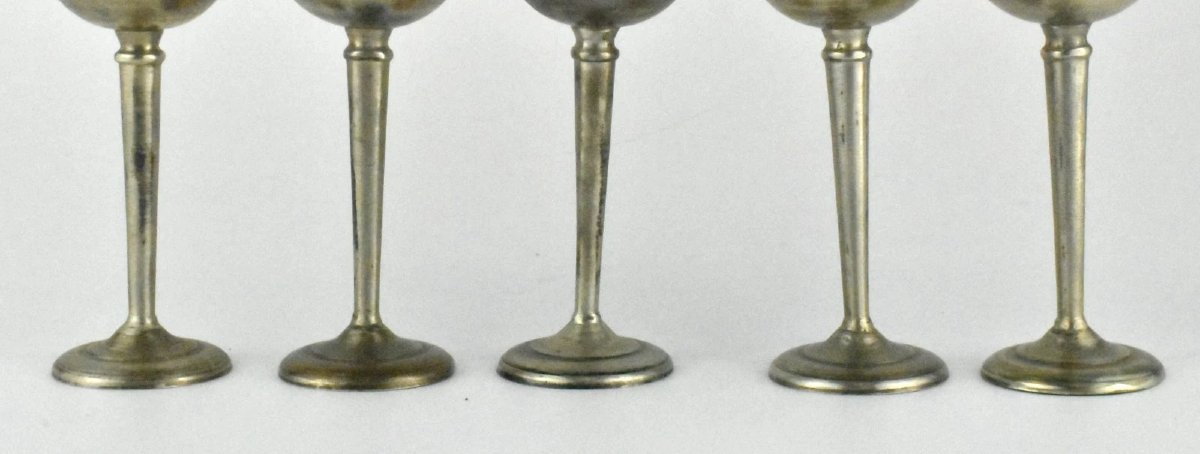 10 Pcs Antique Russian Judaica 875 Silver Kiddush Cups-photo-4