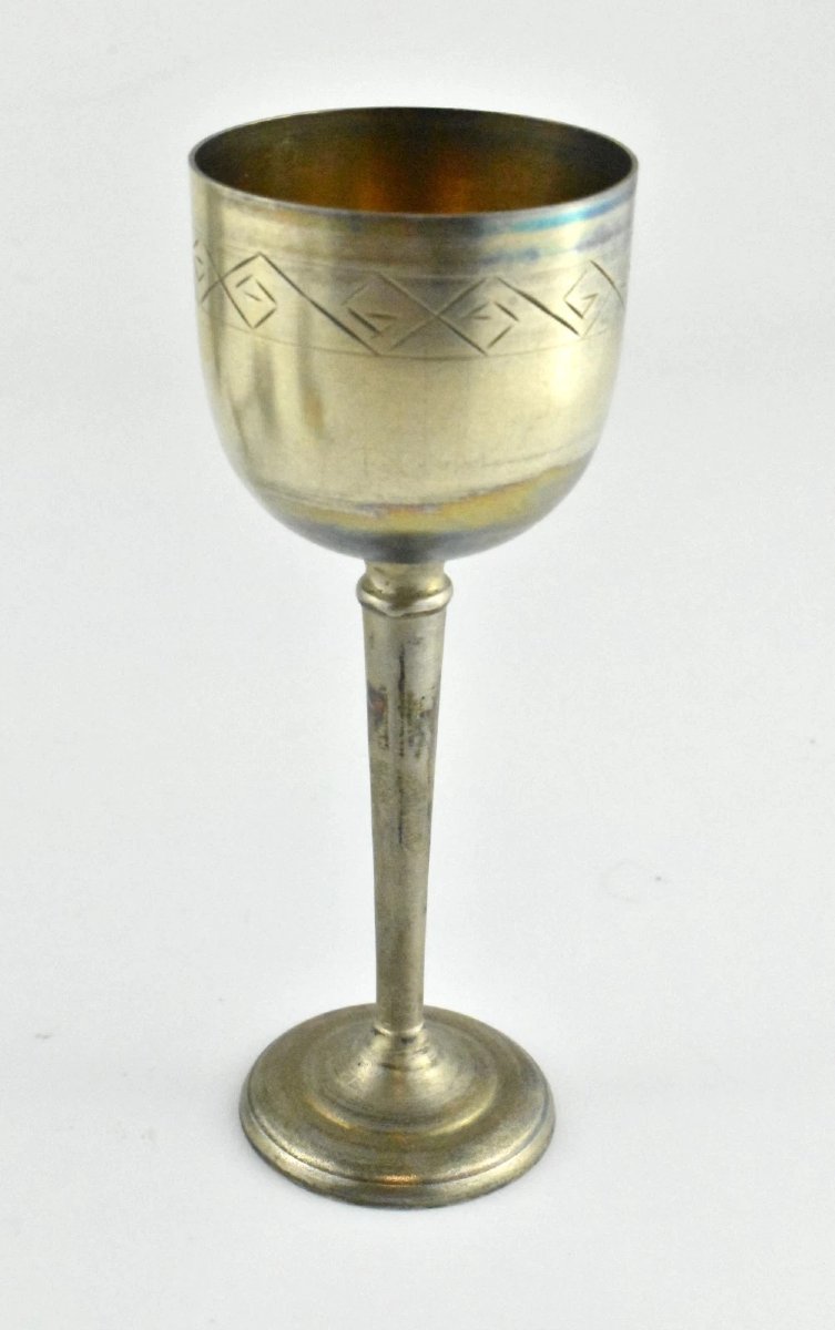 10 Pcs Antique Russian Judaica 875 Silver Kiddush Cups-photo-5