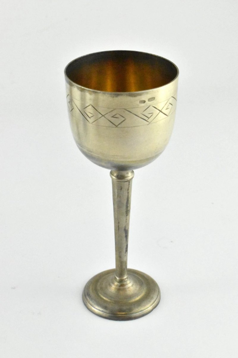 10 Pcs Antique Russian Judaica 875 Silver Kiddush Cups-photo-6