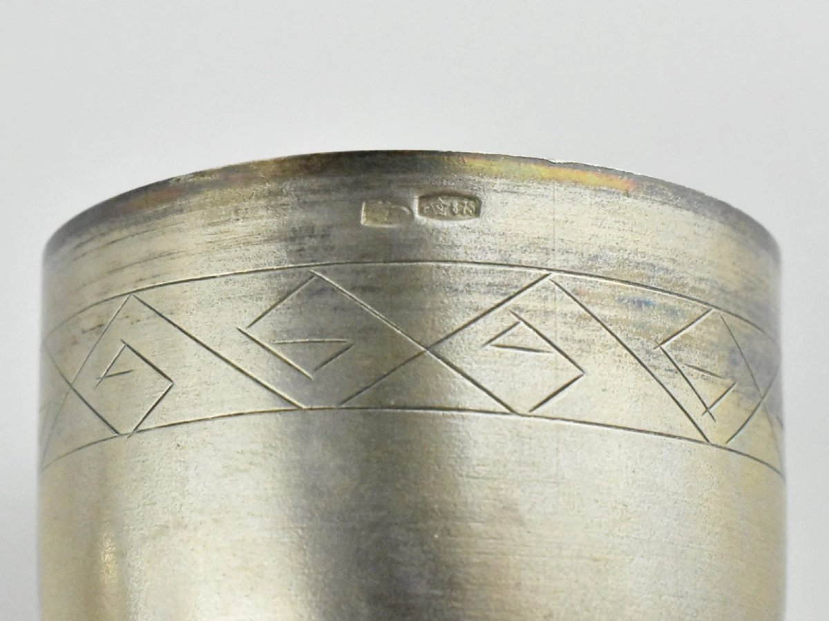 10 Pcs Antique Russian Judaica 875 Silver Kiddush Cups-photo-7