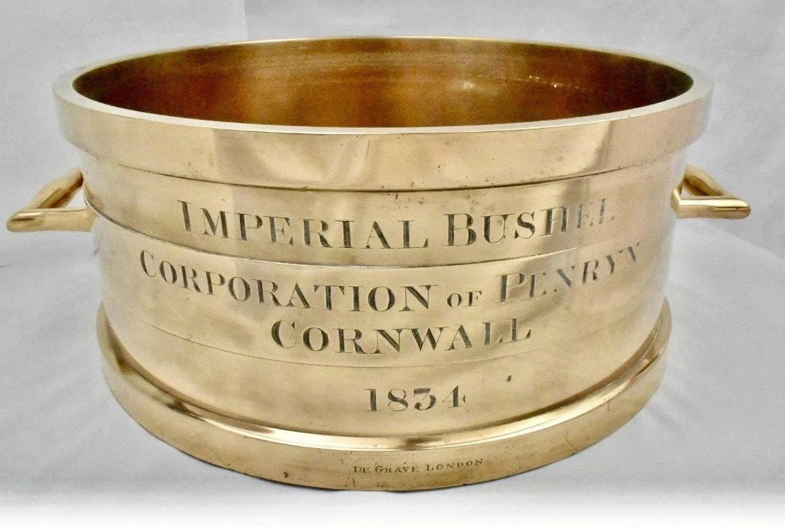 A De Grave London William IV Imperial Bushel Bronze Measure Dated 1834 Cornwall-photo-5