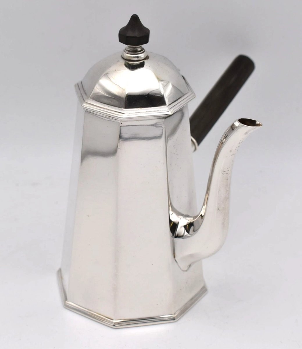 Edwardian Silver Side-handled Coffee Pot & Milk Jug Harrison Brothers & Howson-photo-4