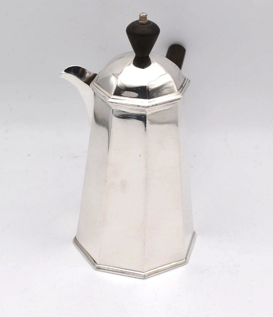 Edwardian Silver Side-handled Coffee Pot & Milk Jug Harrison Brothers & Howson-photo-5