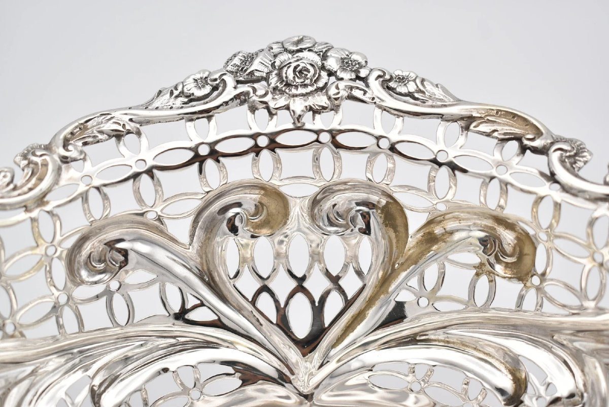 Paire de paniers ovales percés en argent massif de style victorien, William Comyns, Londres, 18-photo-5