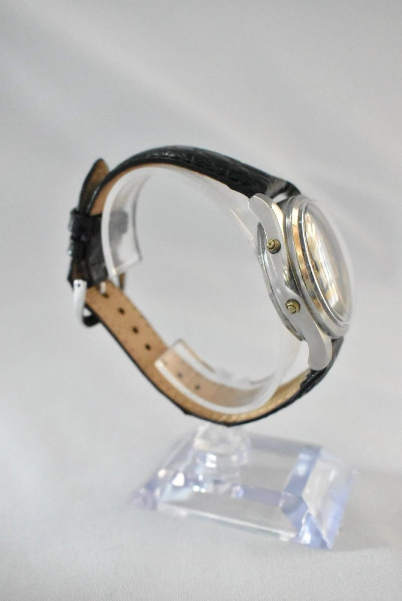 Montre-bracelet chronographe à triple calendrier vintage des années 1940, Valjoux 72, acier, 35-photo-4