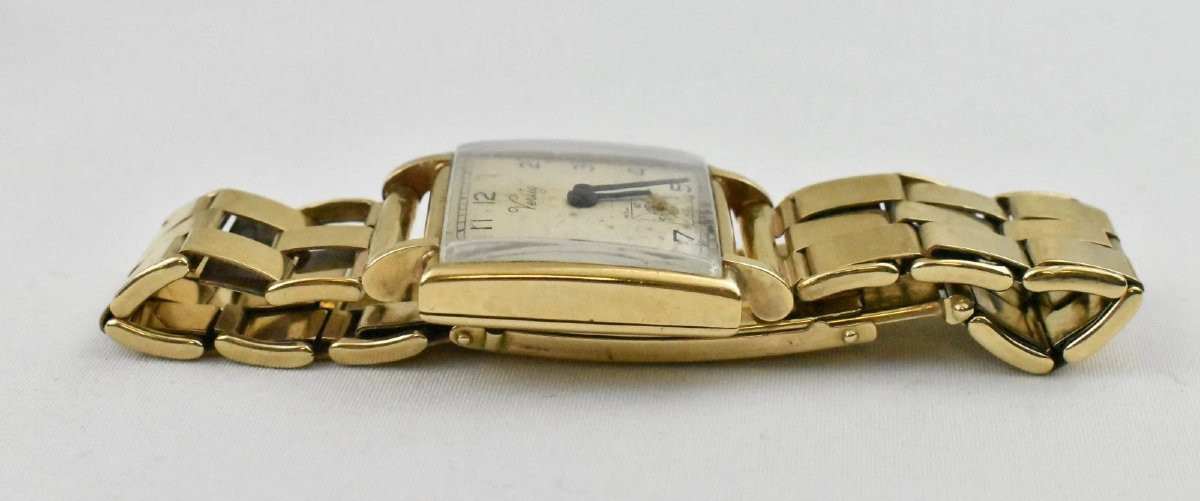 Montre-bracelet vintage pour homme H.G & S Verity, cadran carré plaqué or, bracelet inclus-photo-5