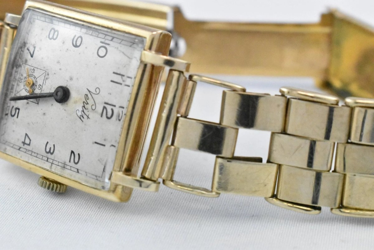 Montre-bracelet vintage pour homme H.G & S Verity, cadran carré plaqué or, bracelet inclus-photo-7