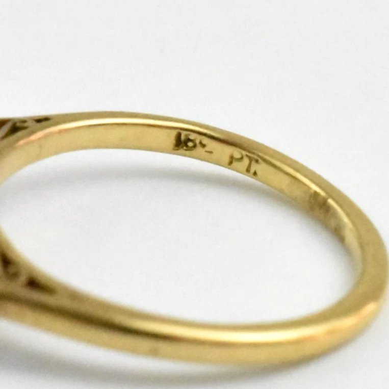 Bague vintage européenne en or jaune 18 carats avec émeraude taille ancienne et diamant, circa-photo-4