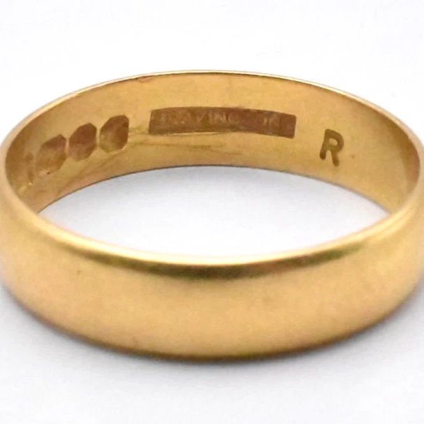 Alliance vintage en or jaune 22 carats, Bravingtons, taille Q½, milieu du XXe siècle (années 19-photo-1