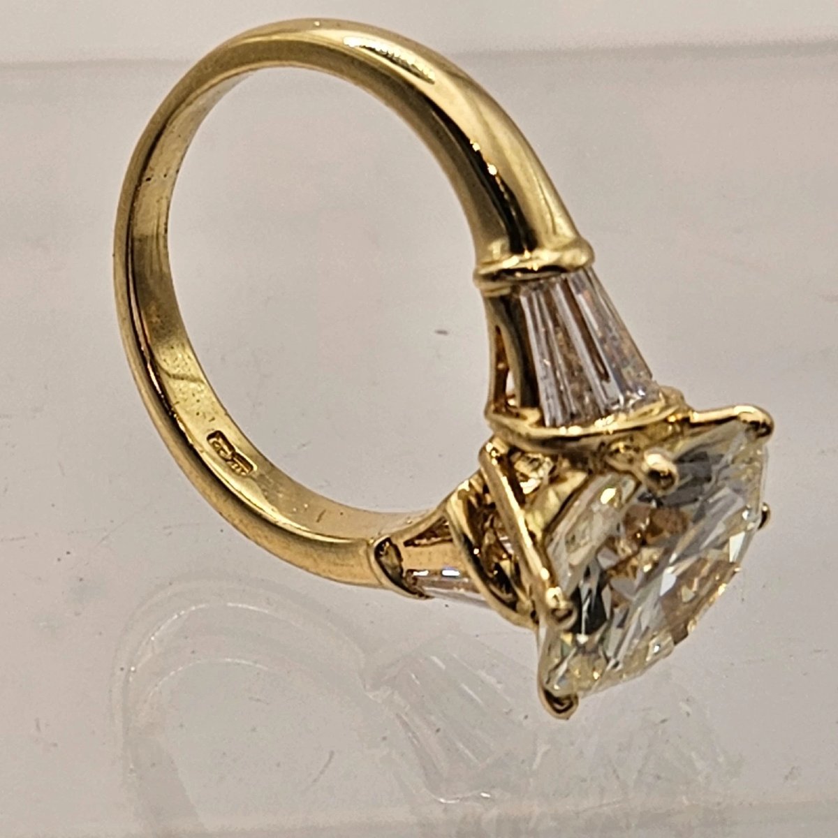 Bague de fiançailles vintage Boodles très imposante, sertie d'un diamant naturel taille brillan-photo-3
