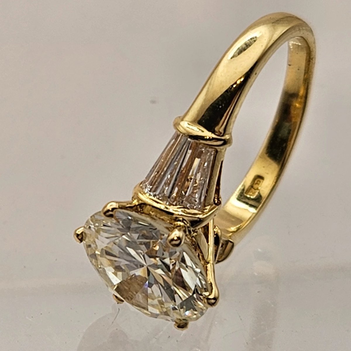 Bague de fiançailles vintage Boodles très imposante, sertie d'un diamant naturel taille brillan-photo-1