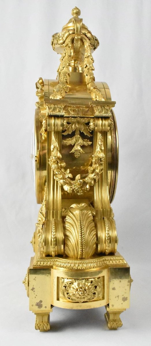  Huge Henry Dasson French Gilt Bronze Clock Set & 10 Light Canelabras-photo-4