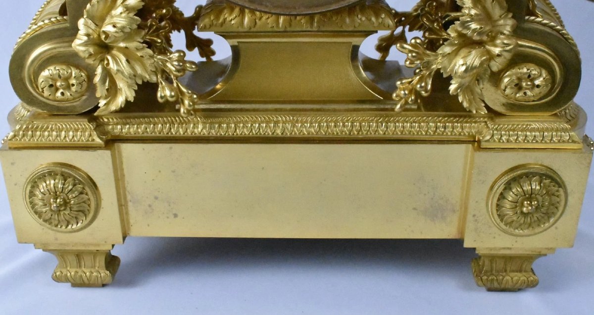  Huge Henry Dasson French Gilt Bronze Clock Set & 10 Light Canelabras-photo-1