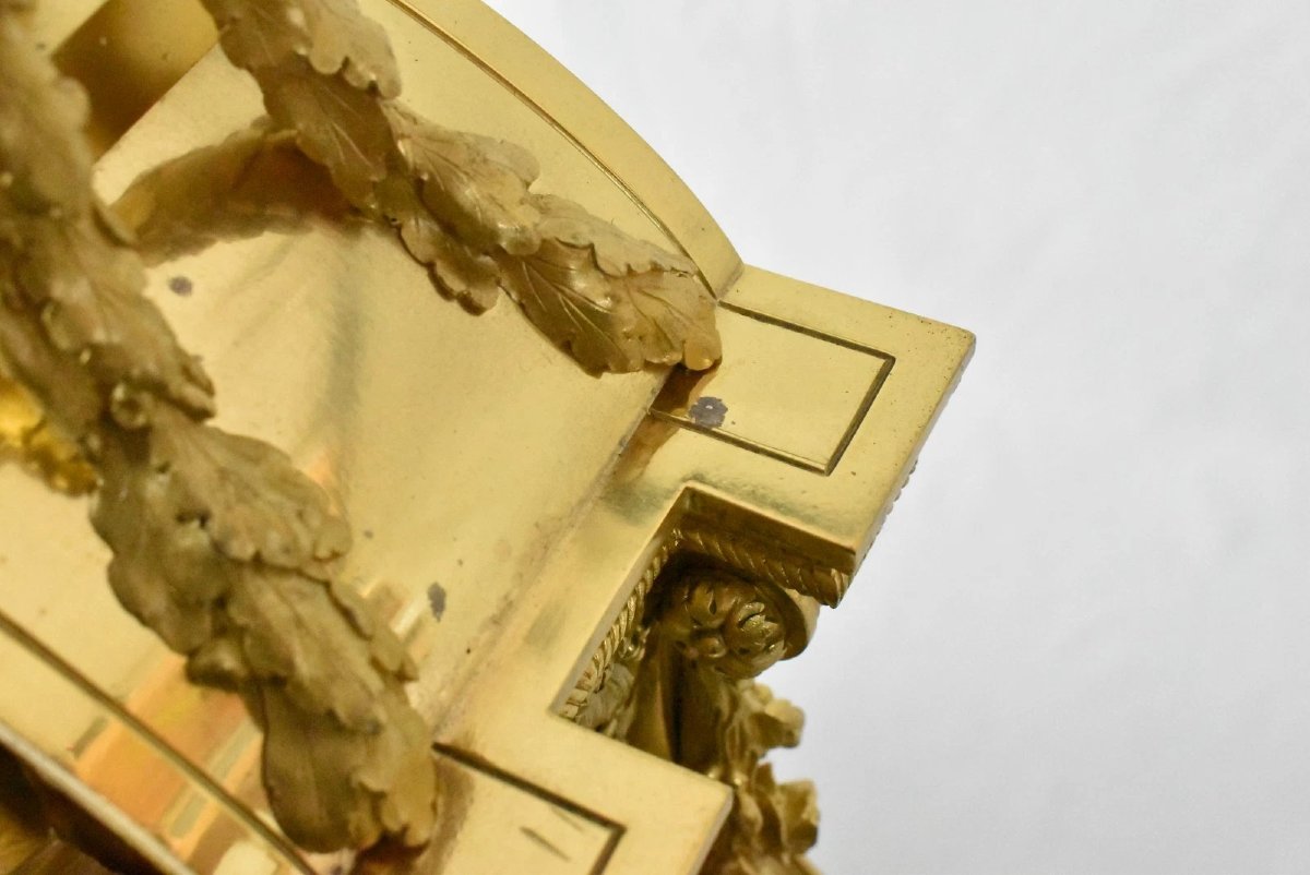  Huge Henry Dasson French Gilt Bronze Clock Set & 10 Light Canelabras-photo-7