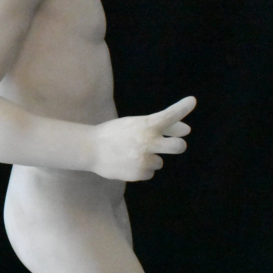 Grande statue antique en marbre « Discophoros », 58 cm de haut, vers le milieu du XIXe siècle-photo-4