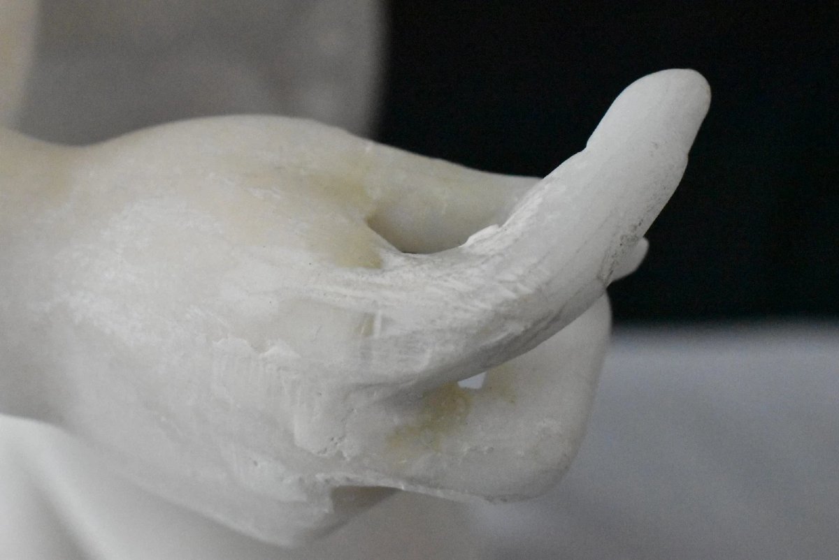 Grande statue antique en marbre « Discophoros », 58 cm de haut, vers le milieu du XIXe siècle-photo-5