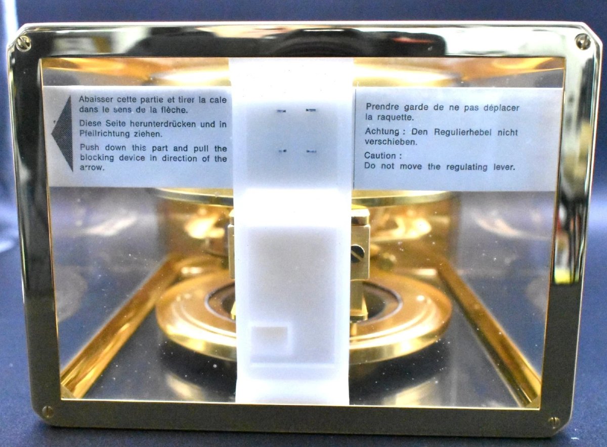 Pendule de cheminée Jaeger-LeCoultre Atmos 1984, jamais montée, avec boîte et papiers d'origine-photo-3