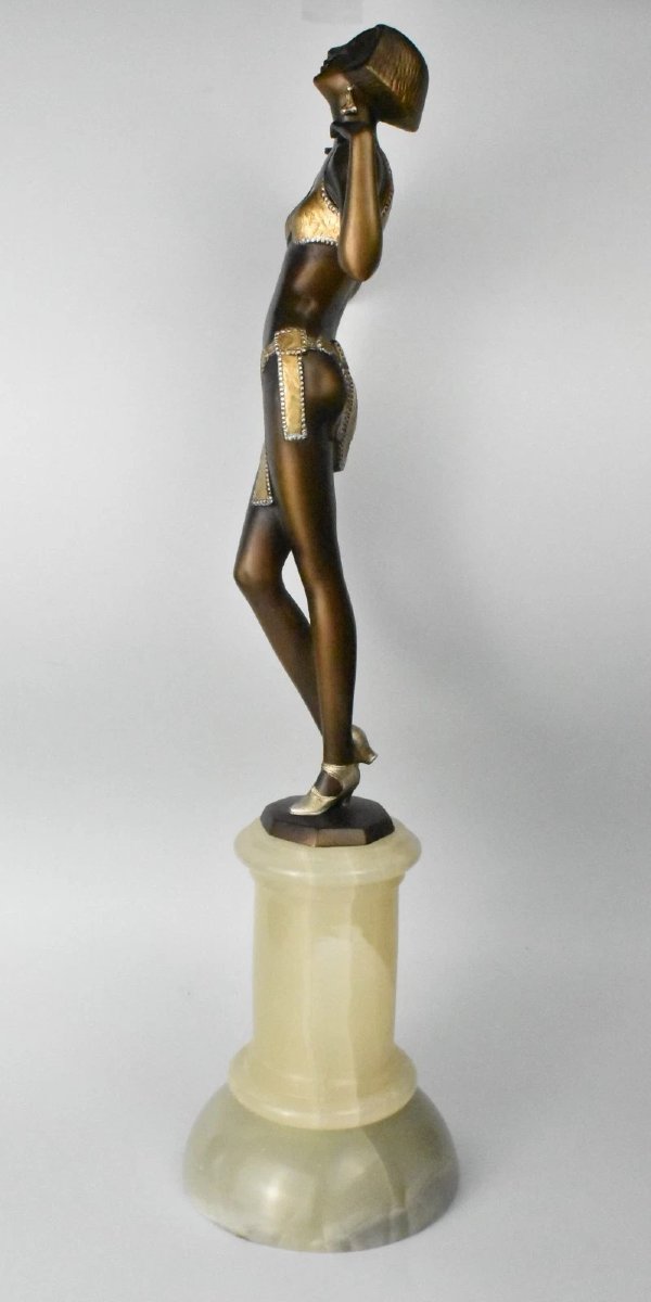 A Josef Lorenzl Art Deco Bronze Of Maria Jeritza The Egyptian Helen Circa 1920's-photo-3