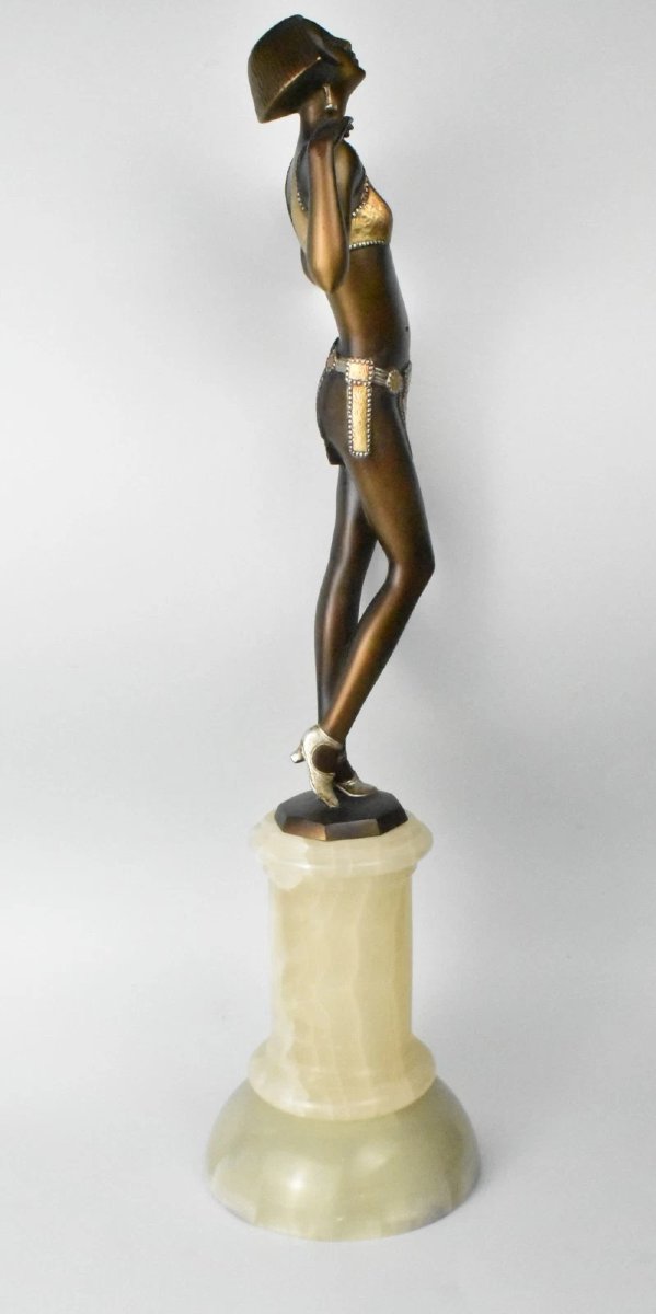 A Josef Lorenzl Art Deco Bronze Of Maria Jeritza The Egyptian Helen Circa 1920's-photo-1