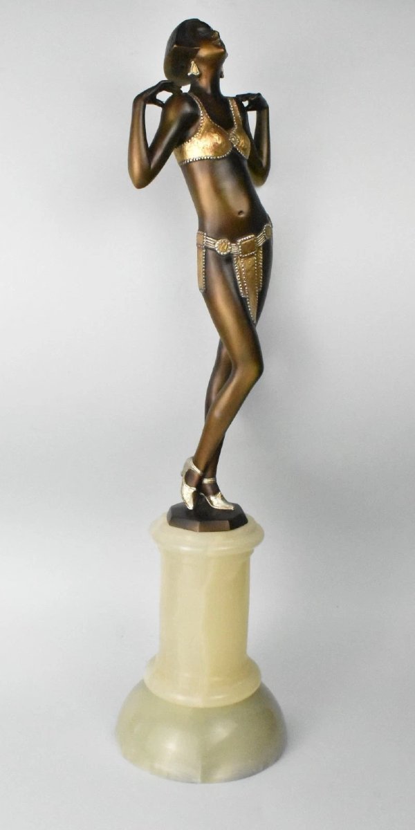 A Josef Lorenzl Art Deco Bronze Of Maria Jeritza The Egyptian Helen Circa 1920's-photo-2
