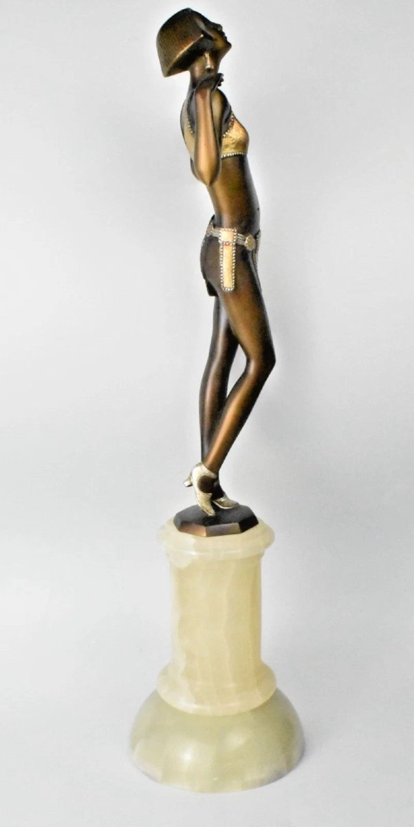 A Josef Lorenzl Art Deco Bronze Of Maria Jeritza The Egyptian Helen Circa 1920's-photo-4