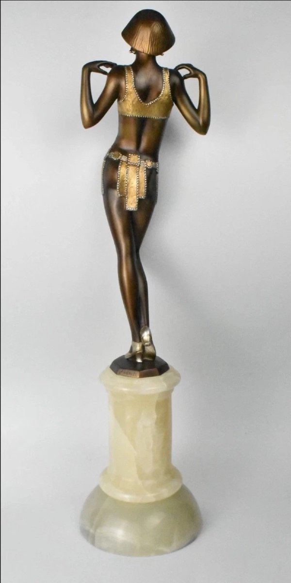 A Josef Lorenzl Art Deco Bronze Of Maria Jeritza The Egyptian Helen Circa 1920's-photo-5